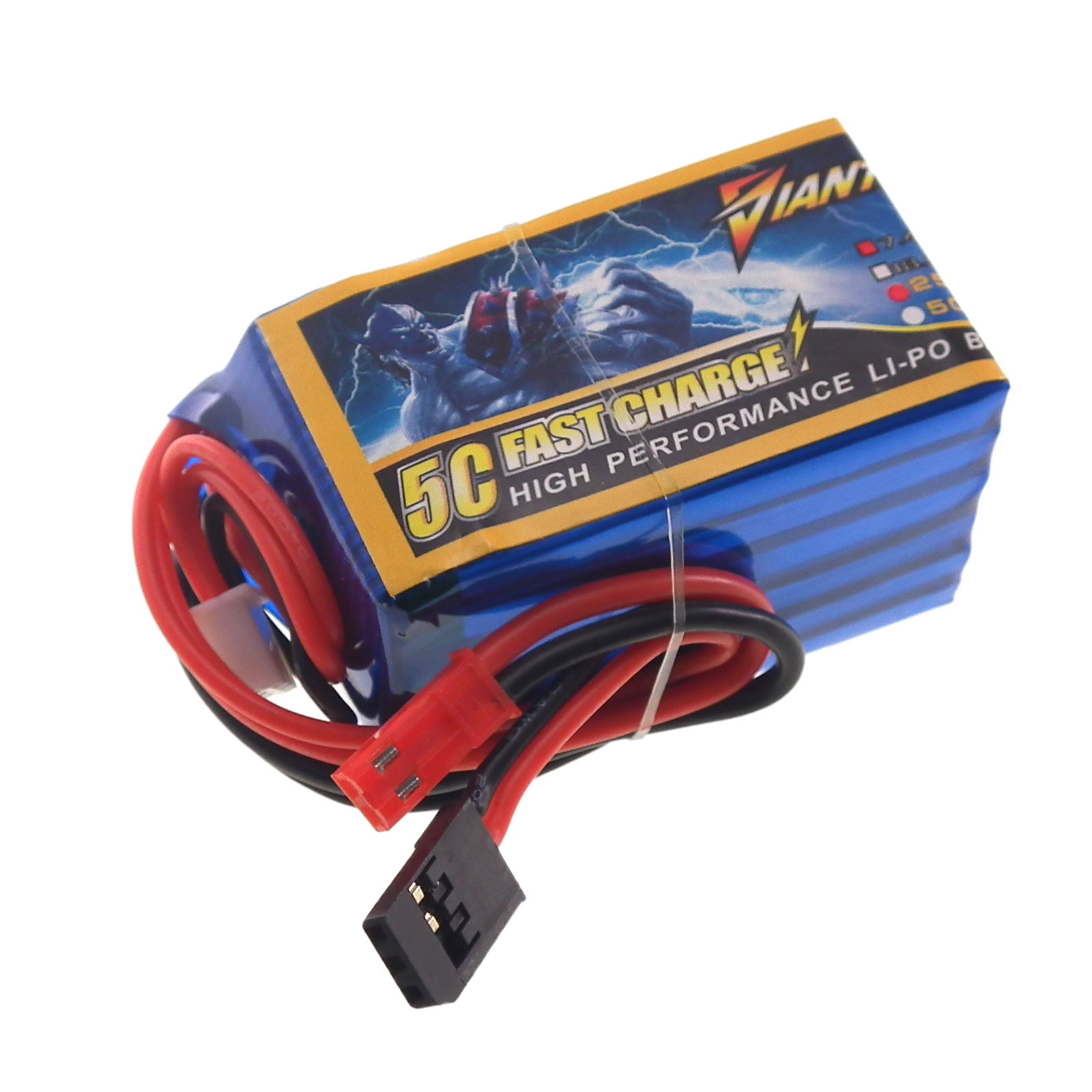 7.4V 1800mAh 25C/50C LiPO Receiver RC Battery Giant Power