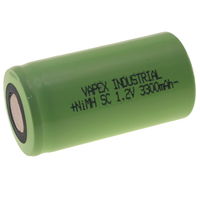1.2V 3300mAh SC NiMH Single (White of Green Industrial) Cell Battery Vapex