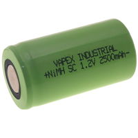 1.2V 2500mAh SC NiMH Single (White of Green Industrial) Cell Battery Vapex
