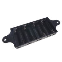 Battery holder for 8 AA batteries, side by side with mounting flange (PP3 Clip)