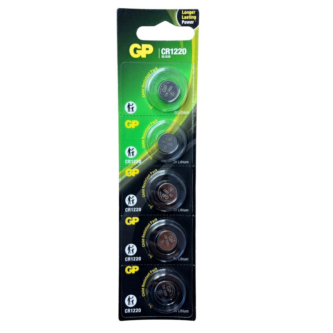 GP CR1220 Lithium Coin Battery - Pack of 5