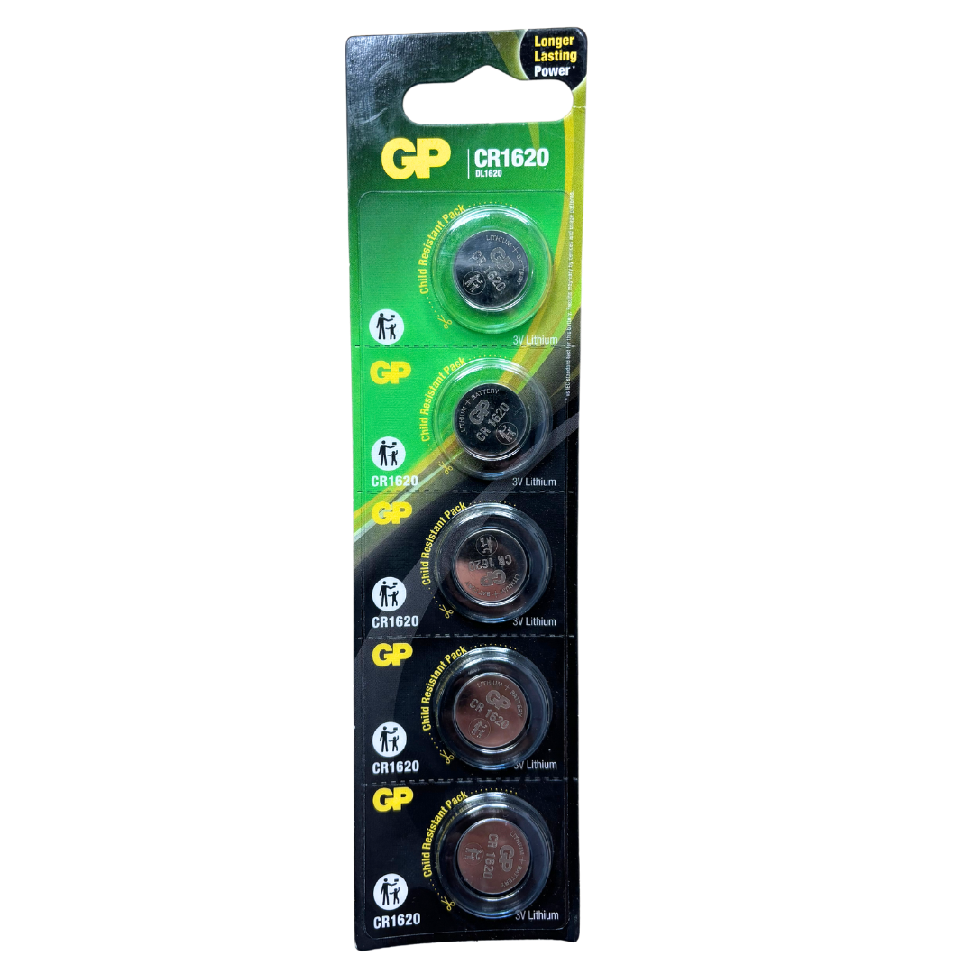 GP CR1620 Lithium Coin Battery - Pack of 5