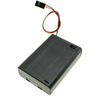 Battery holder for 3 AA batteries side by side with cover and switch (JR Lead) 