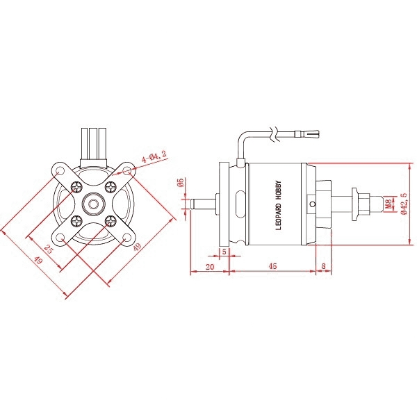 LC4250-5T Leopard Outrunner Brushless Motor