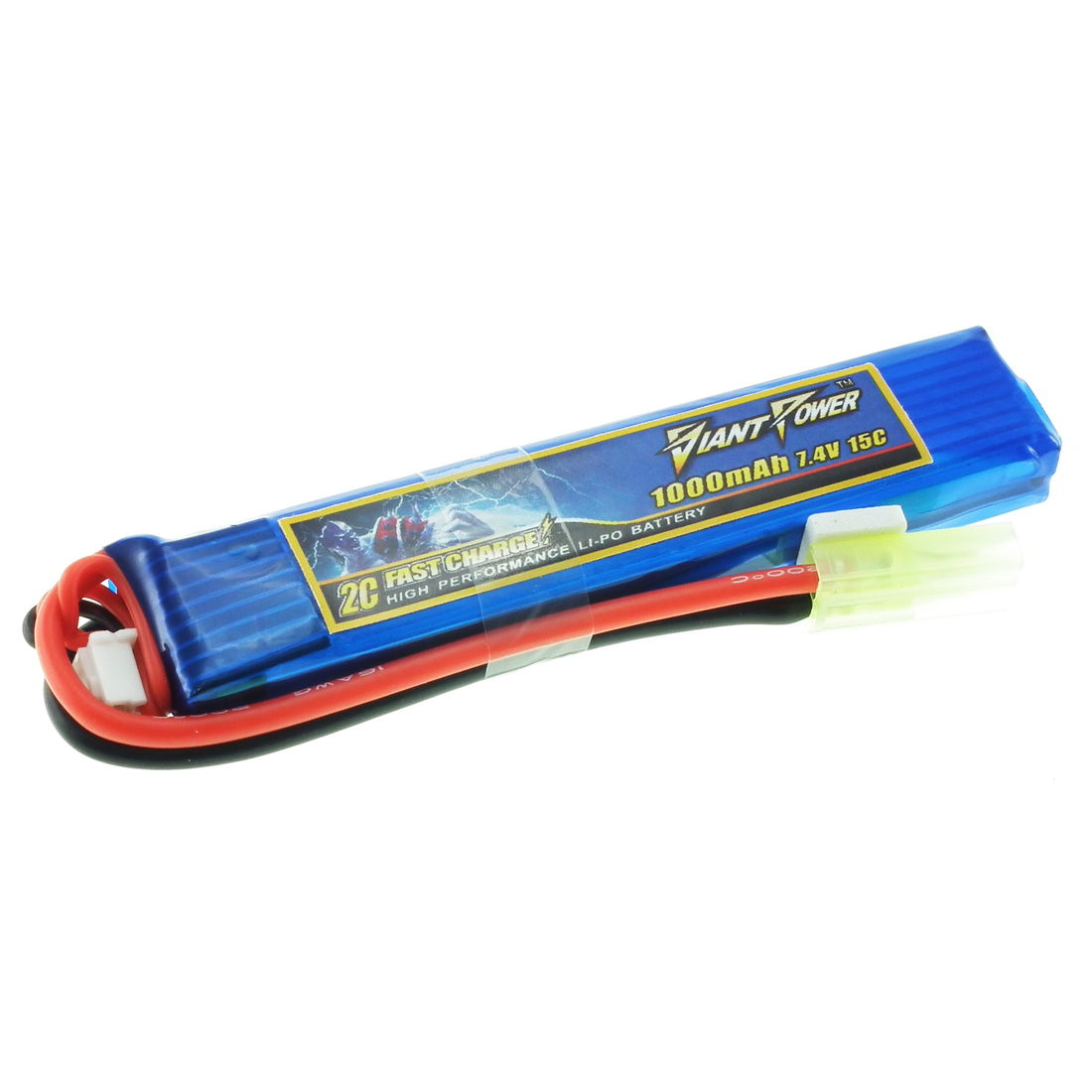 7.4V 1000mAh 15C+ lipo battery (101mm long)