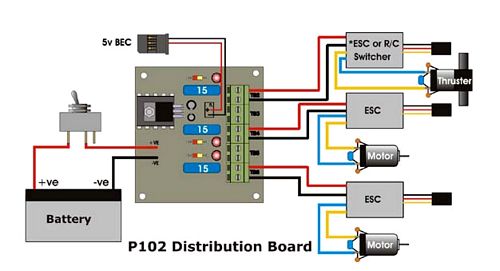 P102 3-Motor Power Distribution Board ACTion Electronics®
