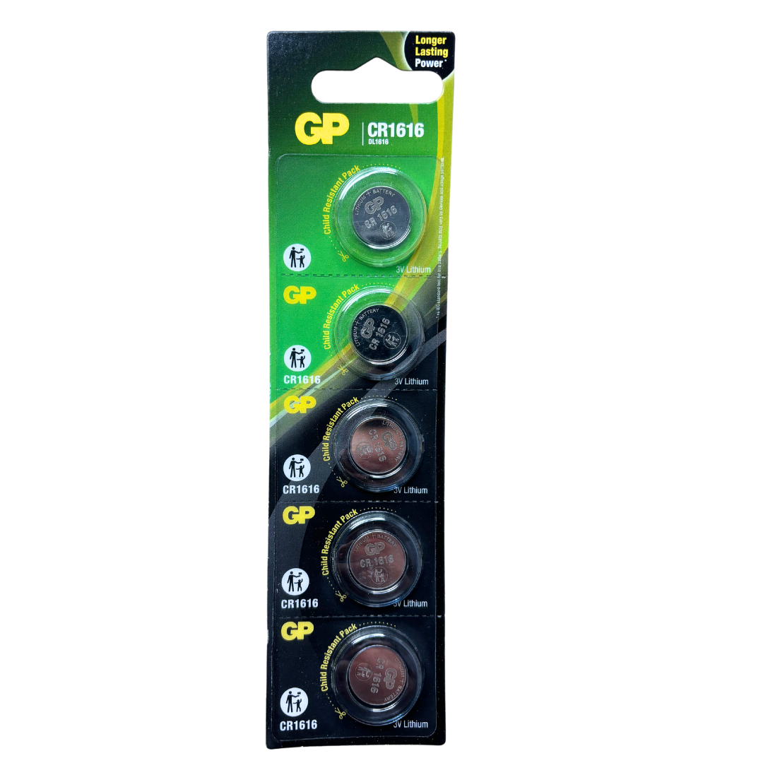 GP CR1616 Lithium Coin Battery - Pack of 5