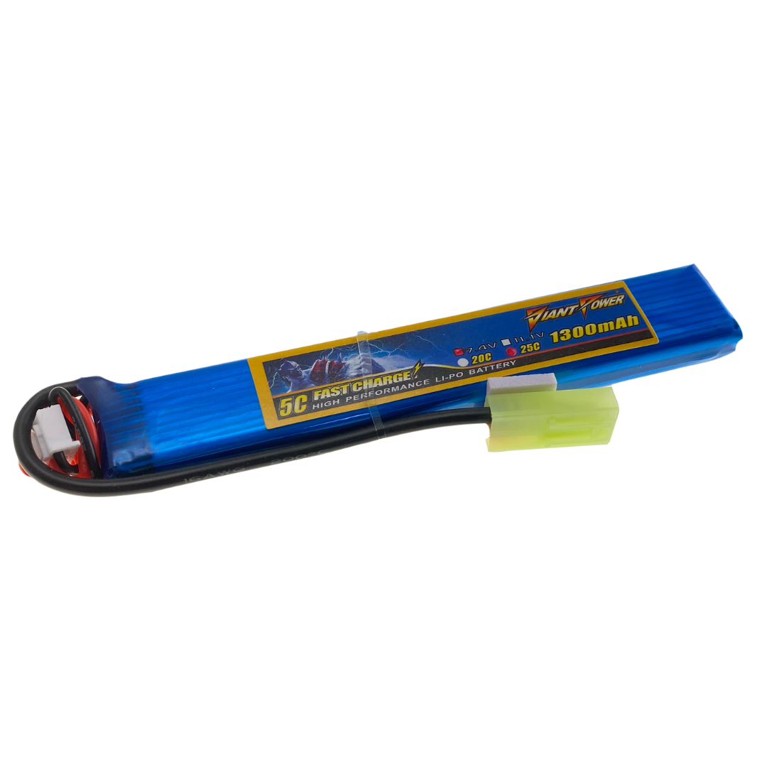 7.4V 1300mAh 15C+ lipo battery (123mm long)