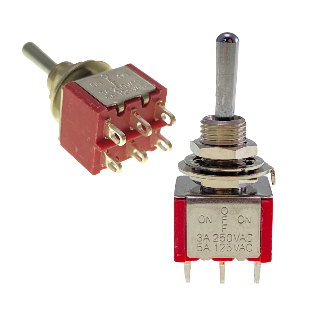 Miniature toggle switch - Double pole - centre-off type