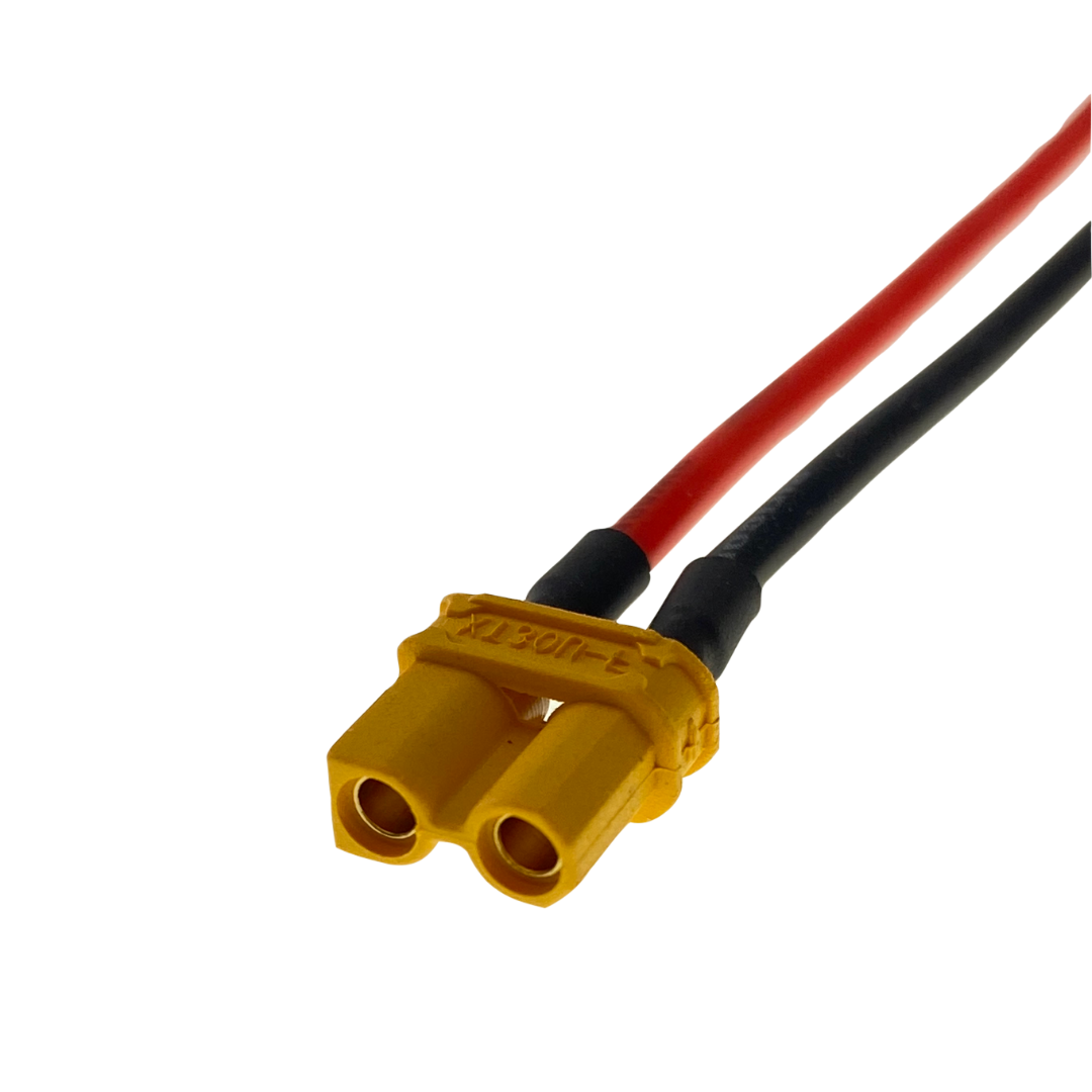 XT30 Gold Plated 65A RC Connector with 2-wires 18awg Silicone cable - Male (Female pins)