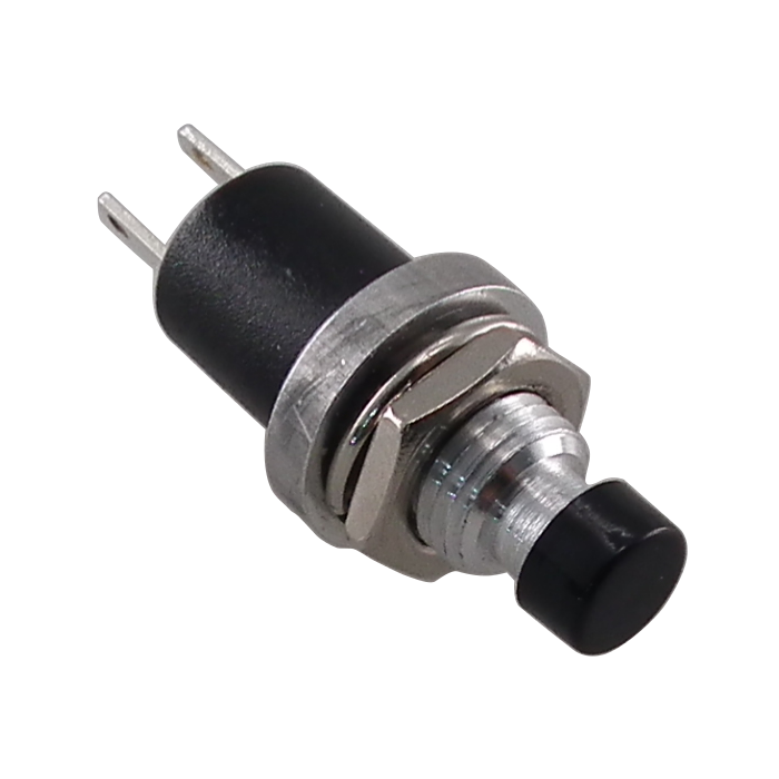 Miniature push-button switch - Push to break (Black)
