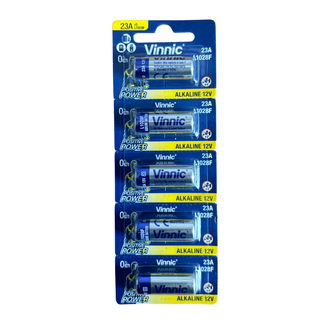 12V Alkaline 23A Battery (A23, MN21, L1028)  Pack of 5