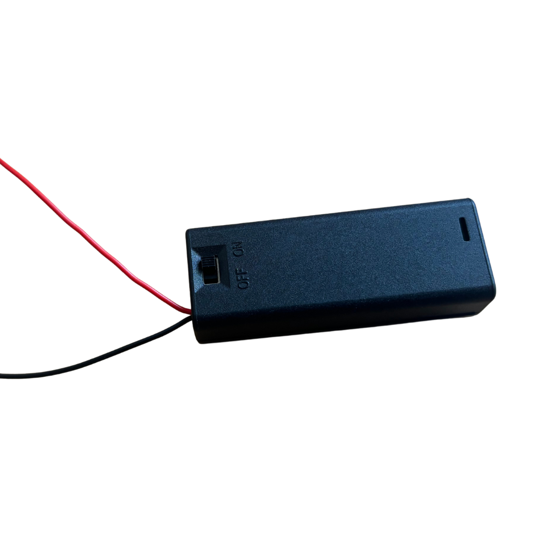 Battery holder for 1xAA Battery with cover and switch (wire connects)