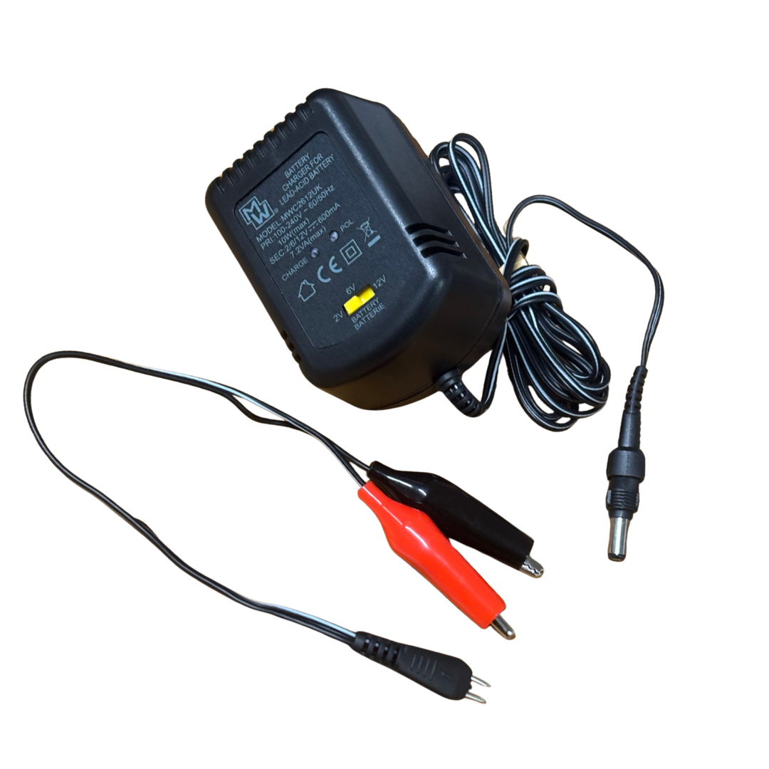 600mA Charger for 2V, 6V & 12V sealed lead-acid SLA batteries
