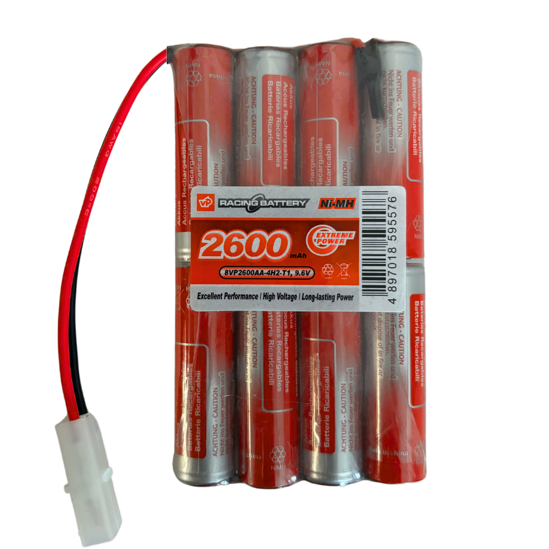 9.6V 2600mAh flat 4x2 AA NiMH Battery Pack.
