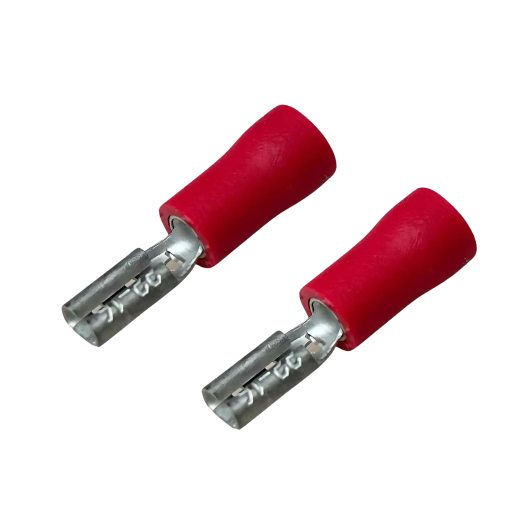 1/8" (2.8mm) Pre Insulated Female Spade Terminals Pair - Red 