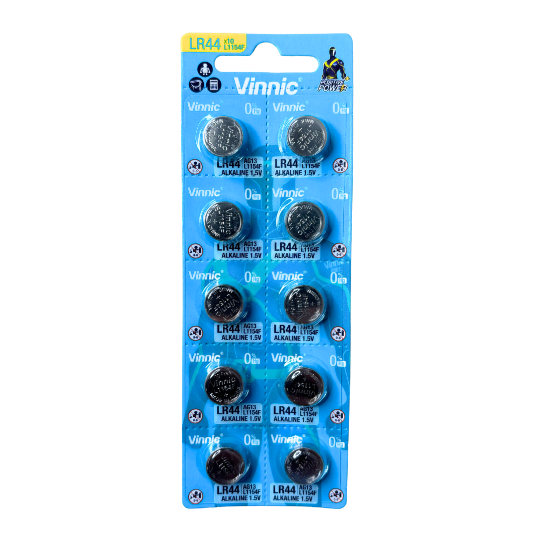 AG13 (LR44, 357, A76, L1154) 1.5V Alkaline Button Coin Cell Battery Pack of 10