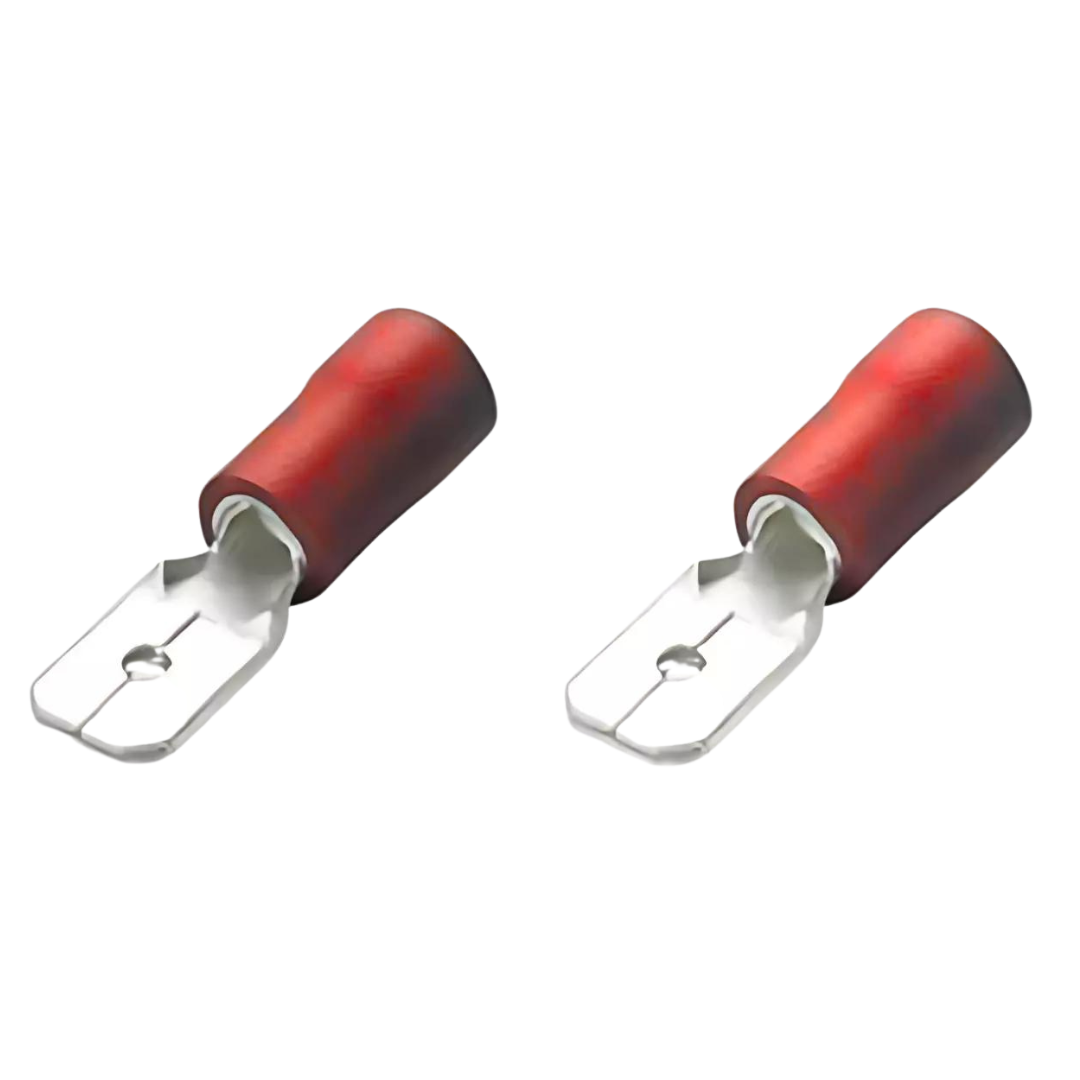 3/16" (4.8mm) Pre Insulated Male Spade Terminal Pair - Red / Blue