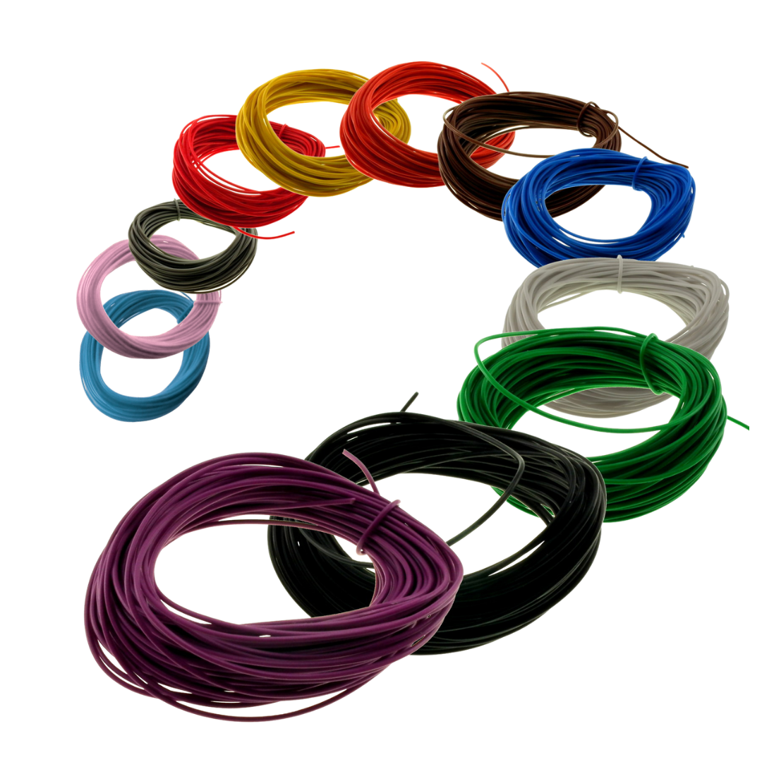 Light duty stranded PVC cable 7x0.2mm Kit (15 colours)