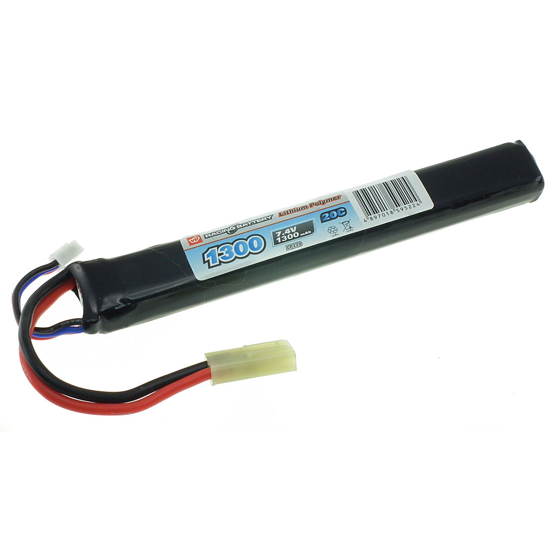 7.4V 1300mAh 20C+ lipo battery (136mm long)
