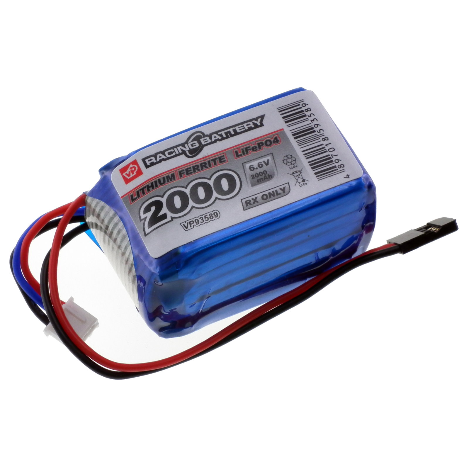 6.6V 2000mAh LiFePO4 receiver battery.