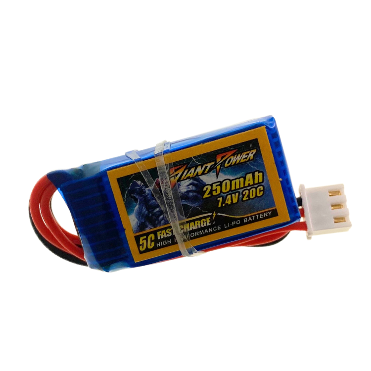 7.4V 250mAh 20C/40C Giant Power LiPO RC Battery with Walkera Connector