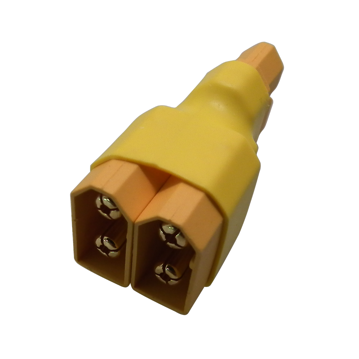 XT60 Male (Female pins) to 2 x XT603 Female (Male pins) - Parallel RC Battery Adapter (No Wires)