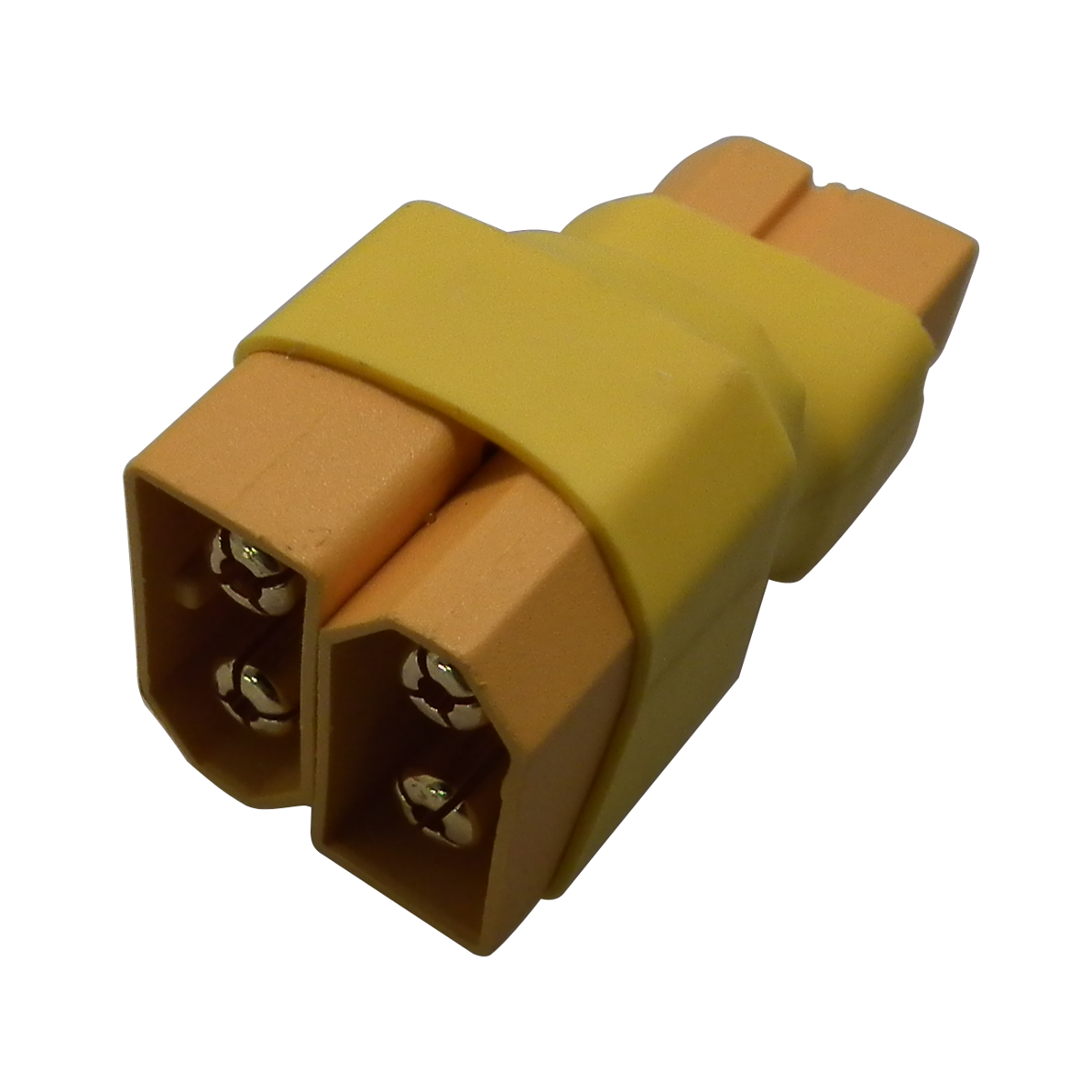 XT60 Male (Female pins) to 2 x XT603 Female (Male pins) - Series RC Battery Adapter (No Wires)